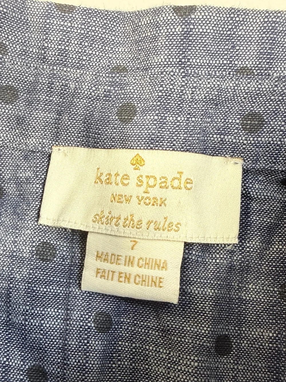 KATE SPADE Girls Polka Dot Cold Shoulder Dress Size 7 Preppy Designer Chic
